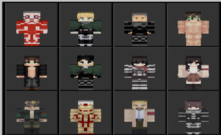 MCPE/Bedrock Attack On Titan Skin Pack