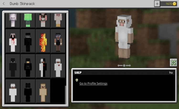 MCPE/Bedrock Dumb-Skins SkinPack