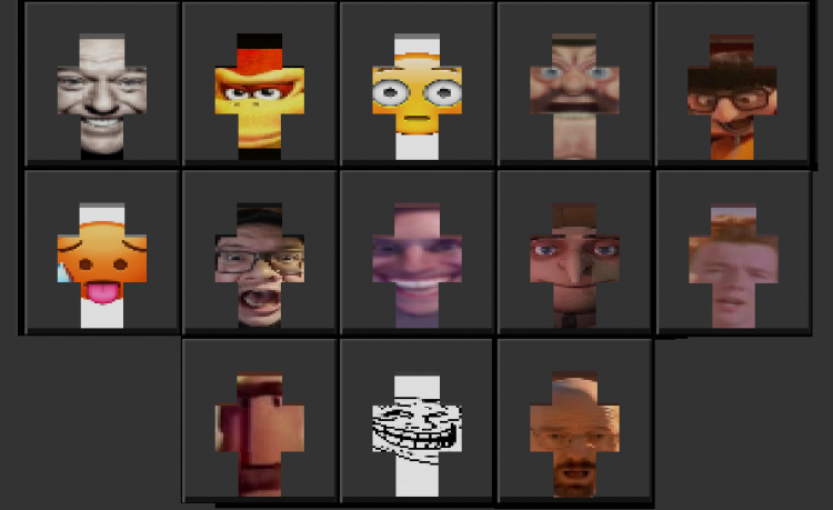 MCPE/Bedrock HD Faces on Skins 2.0