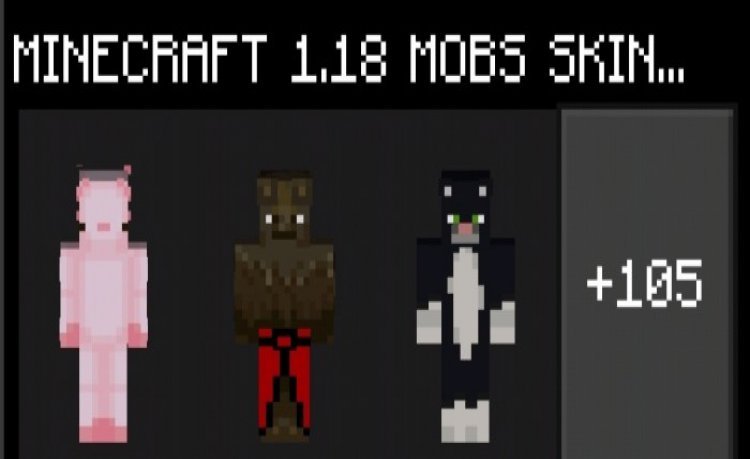 MCPE/Bedrock Minecraft 1.18 Mobs Skin Pack