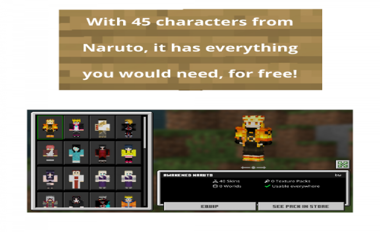 MCPE/Bedrock Naruto Skinpack