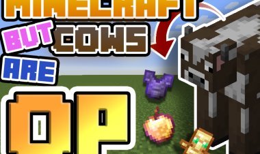 MINECRAFT, But Cows are OP!! (download available) - Bedrock Edition