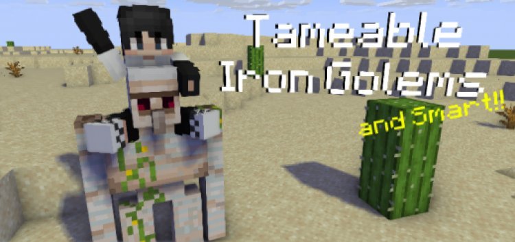 Tameable and Smart Iron Golems MCPE Addon